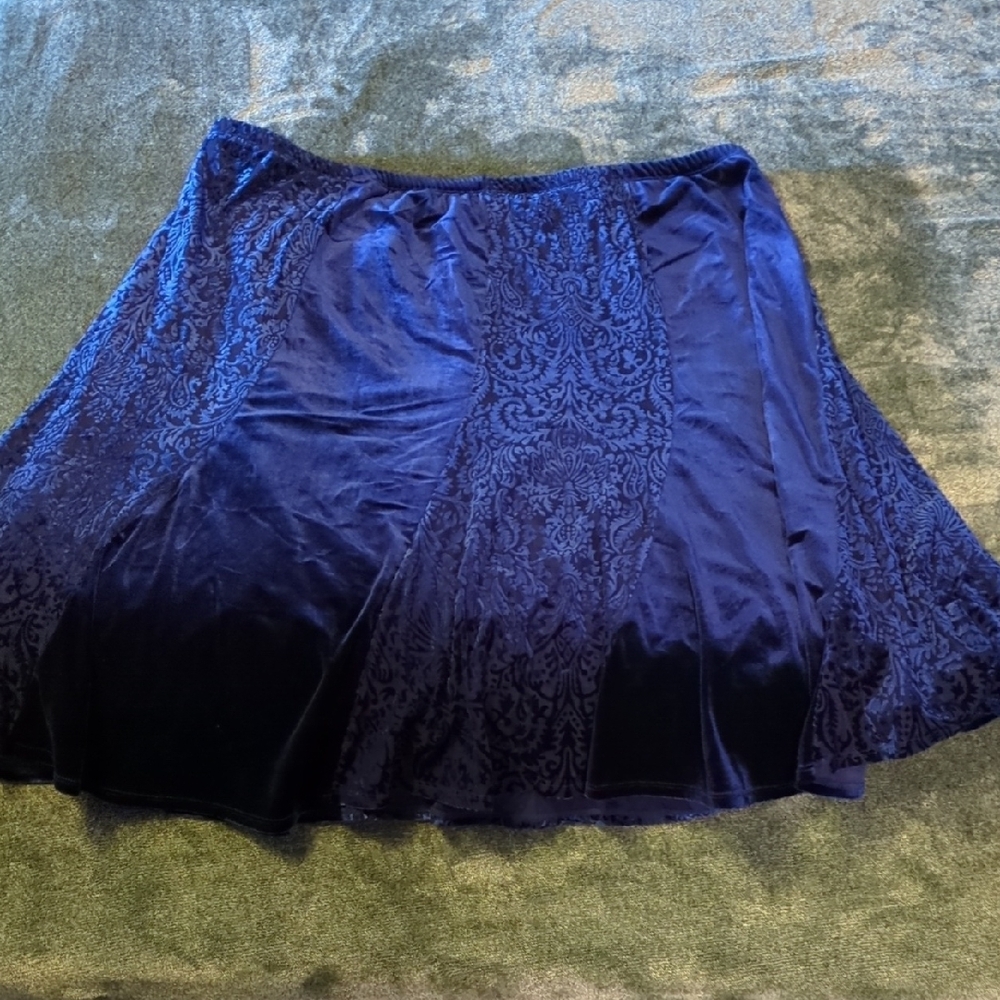 Studio 1940 Velvet Royal Blue Skirt - Rich Blue - Picture 4 of 9